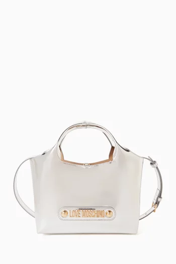 حقيبة يد ميني عاكسة للضوء جلد صناعي