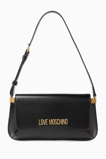 حقيبة كتف بتصميم مسطح جلد صناعي