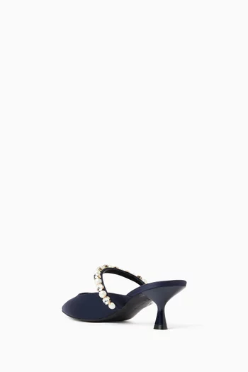 Elsa 50 Embellished Mules in Satin