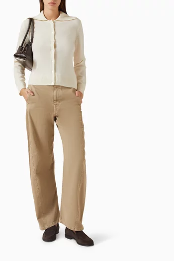 Wide-collar Cardigan