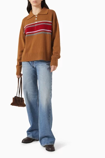 سترة بولو بتصميم مخطط كشمير