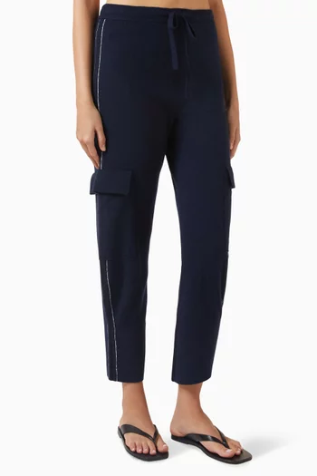 بنطال كارغو بجيوب وقصة بطول الكاحل كشمير