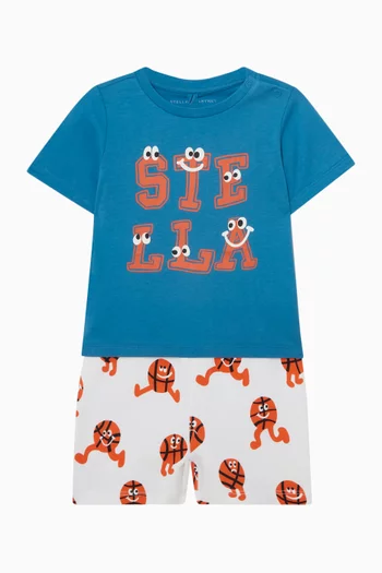 تي شيرت بطبعة شعار الماركة قطن