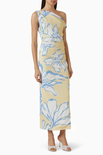 Esme Asymmetric Maxi Dress in Mesh