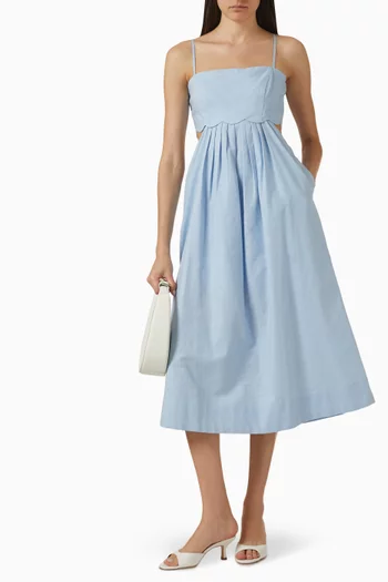 Marivelle Scallop Midi Dress