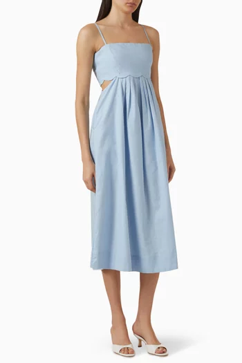 Marivelle Scallop Midi Dress