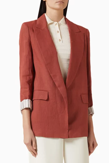 جاكيت بقصة مريحة كتان