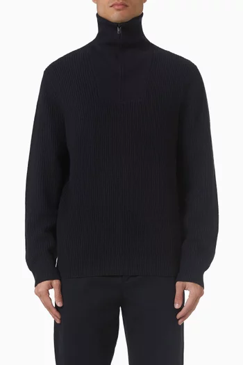 Heirloom Shaker Quarter Zip Sweater in Knit