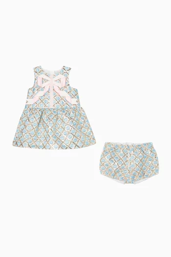 Origami Ribbon Peplum Dress & Bloomers