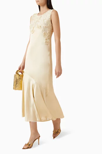 فستان تازينا بقصة غير متماثلة مزيج فيسكوز