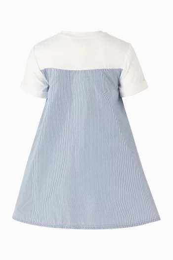 فستان بعقدة ونقشة مخططة