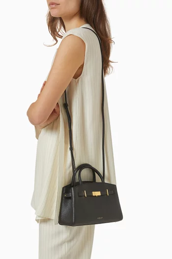 حقيبة هدسون صغيرة شمواه جلد بملمس حبيبي صغير