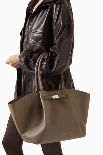 New York Large Tote Bag in Grained Leather