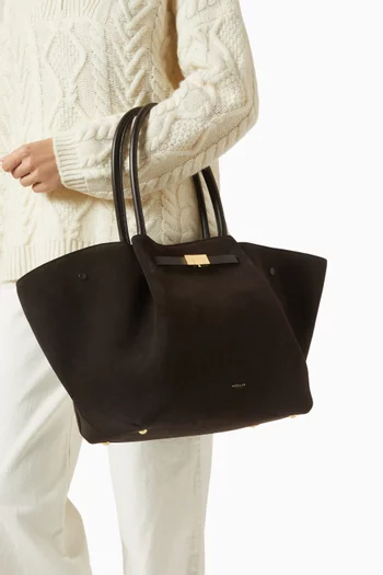 Large New York Tote Bag in Suede
