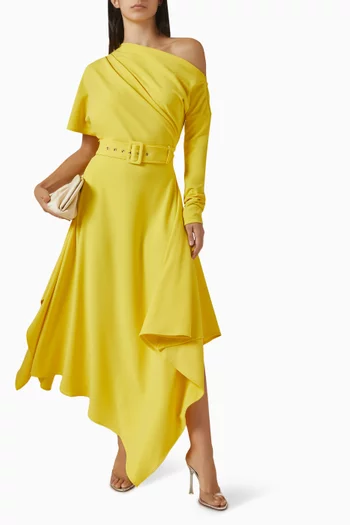 فستان كوري طويل بحزام