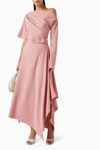 فستان كوري طويل بحزام