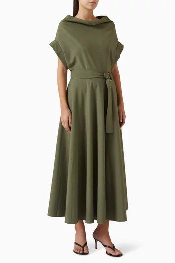 فستان هارفي متوسط الطول بحزام