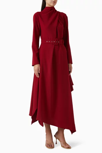 فستان اليزا طويل بحزام