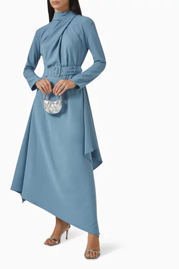 فستان اليزا طويل بحزام