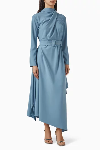 فستان اليزا طويل بحزام