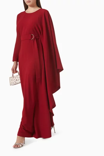 فستان فيرن طويل بحزام