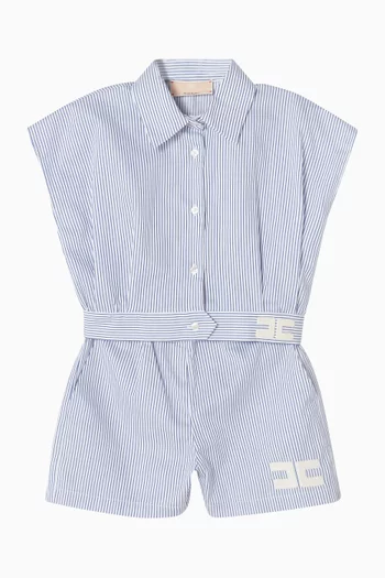 Puff-Sleeve Polo Top