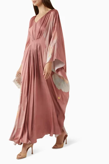 قفطان فراشة مزين بنقشة حرير