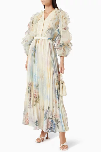 Amira Belted Dress in Chiffon