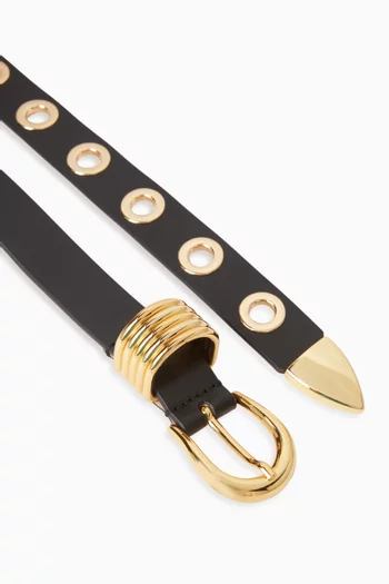 حزام هوليهوك بحلي معدنية جلد