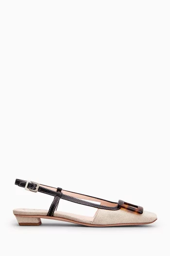 Belle Vivier Slingback Ballerinas in Canvas