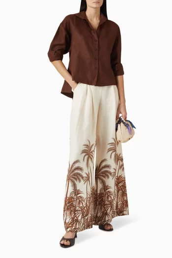 بنطال ديسبيرت بنقشة كتان