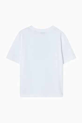 تي شيرت بطبعة شعار الماركة قطن