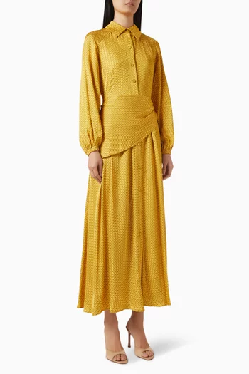 Chain-print Scarf Dress