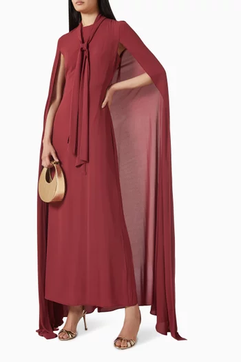 Tie-up Neck Cape Dress