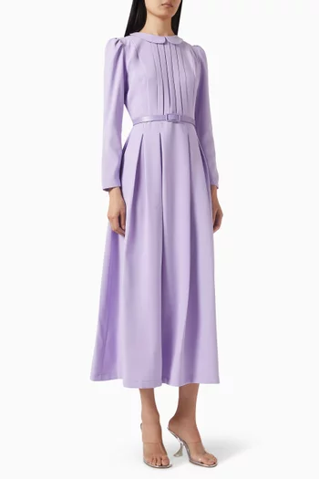 Pleat Belted Dress