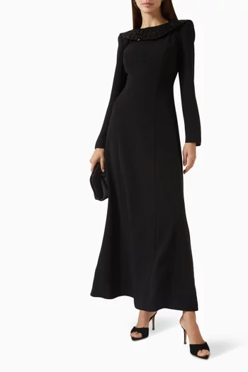 Sequin-embellished Dress in Crepe