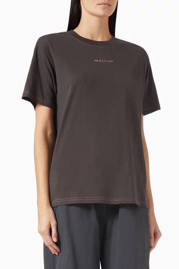 تي شيرت شيفت قطن وجيرسيه