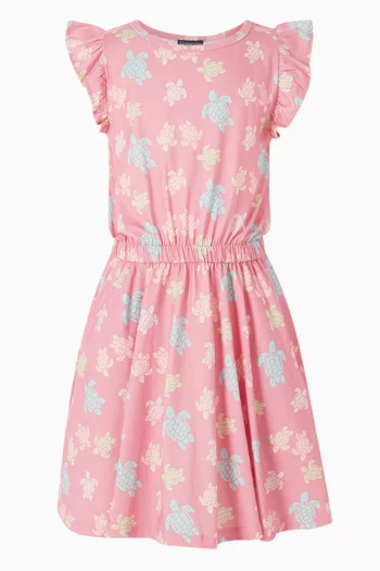 Turtle Frill Dress in Organic Cotton