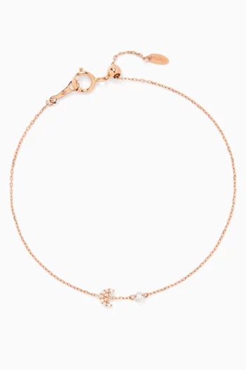 Moon Pavé Diamond Bracelet in 18kt Rose Gold
