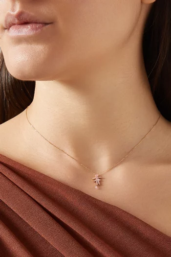 قلادة سيلين جيرل مرصعة بأحجار ياقوت بافيه ذهب عيار 18‏