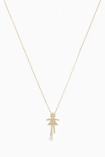 Selene Diamond Girl Necklace in 18kt Gold