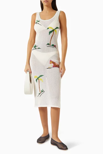 Luma Midi Dress in Cotton Crochet