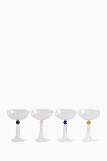 Tassel Champagne Coupes, Set of 4