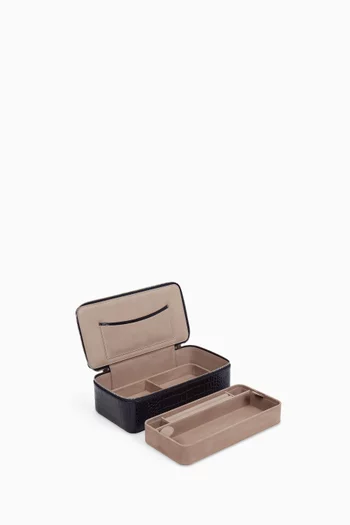 حافظة مجوهرات جلد مارا بنقشة جلد التمساح