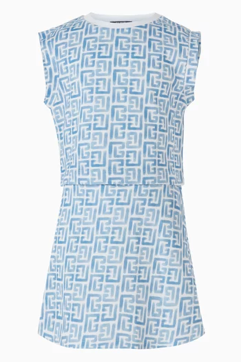 تي شيرت بنقشة شعار الماركة قطن