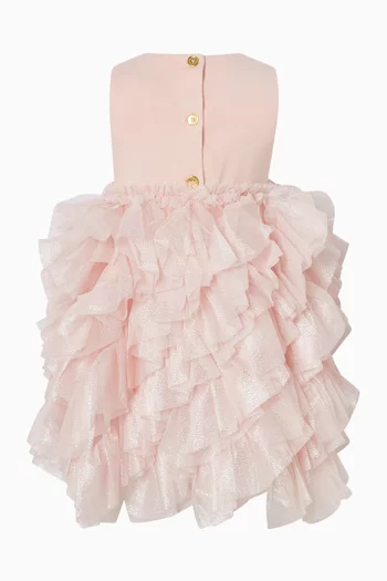 فستان بتصميم متدرج تول لامع