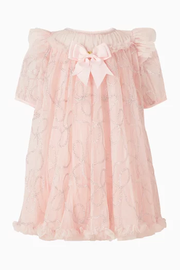 فستان إيزابيلا بنقشة سلاسل بارزة تول