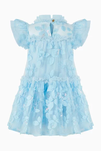 فستان ماريتا مطرز بزهور بارزة