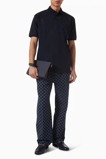 حقيبة صغيرة قنب سوبريم بنقشة شعار حرفي GG‏