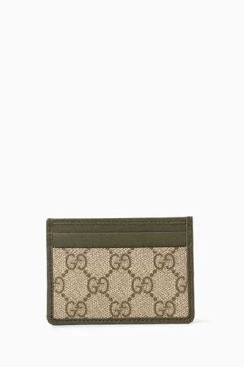 Card Case in Leather & Supreme GG Canvas